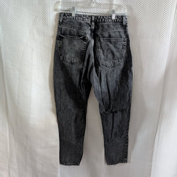Topshop Black Mom Jeans High-Waisted Non-Stretch Denim Size 28 Casual - Picture 2 of 6